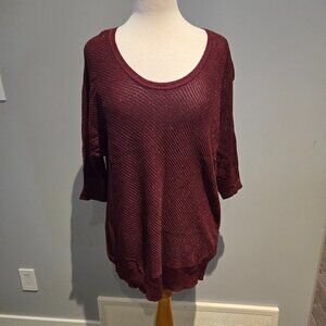 Reitmans Shimmer Knit Dolman Sweater | Size 2X | Burgundy